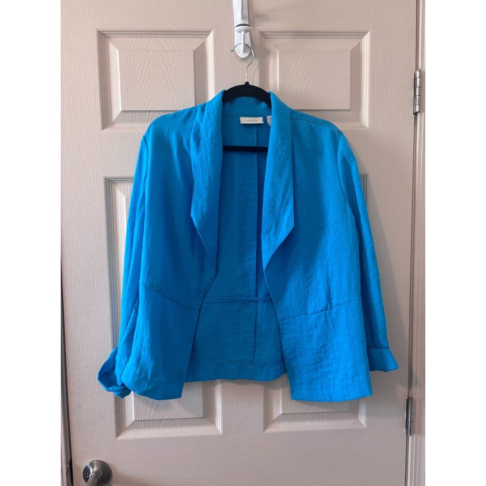 Chico’s Bright Blue Open Front Cardigan Women’s Size 1 (Medium 8/10)
